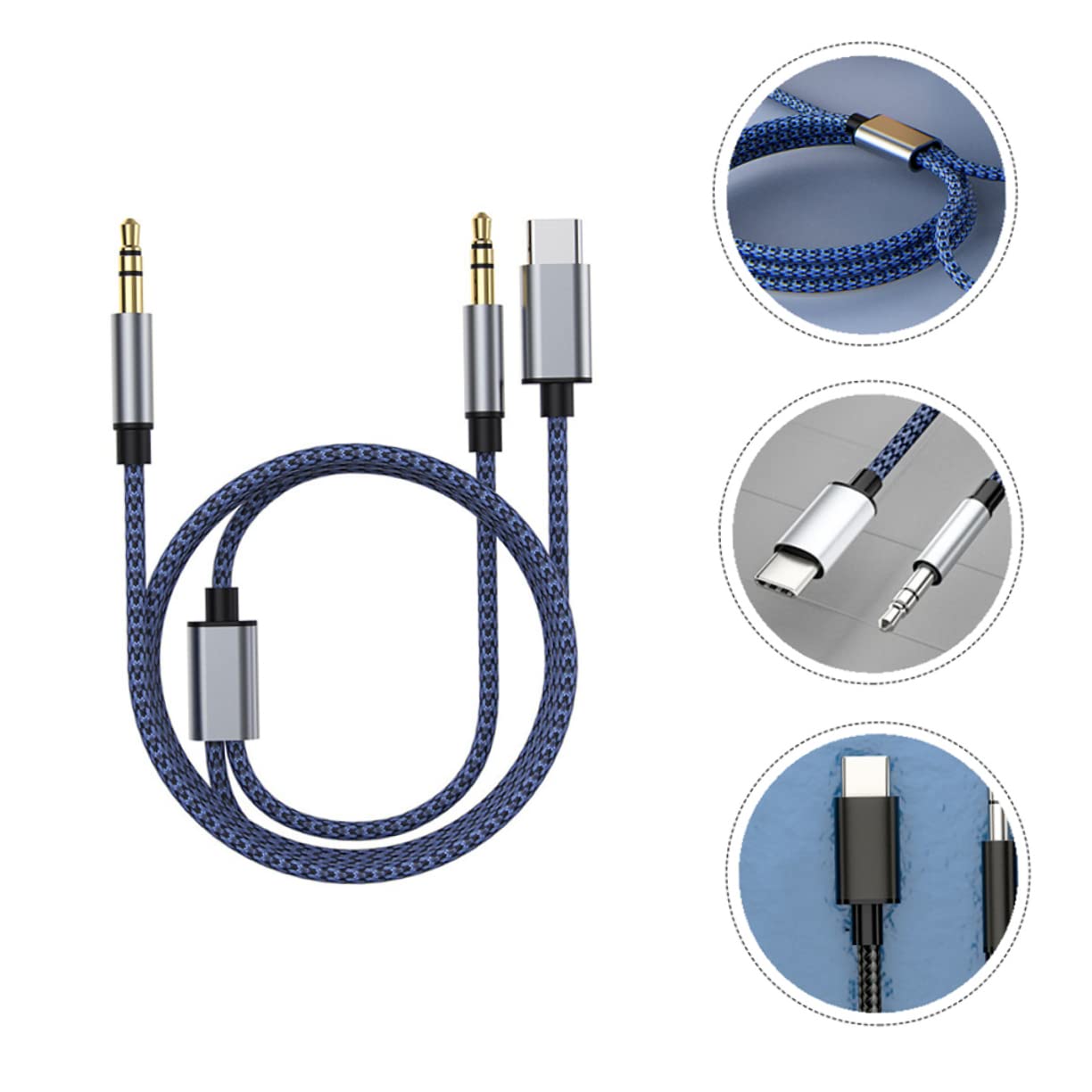 3stücke Fahrzeugmontierte Audio-kabelverbindung Für -c Geräte Langlebiges Geflochtenes Kabel Player Smartphones Und Lautsprecher Erhältlich