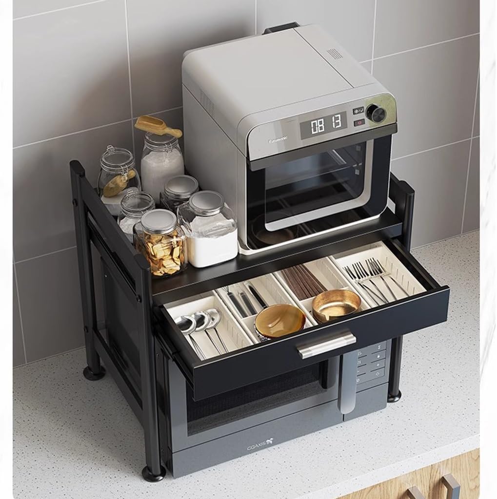 Microwave Countertop Rack Amazon.com - FGJKKRMI Microwave Oven Rack with Extra Storage Drawer, 2 ...