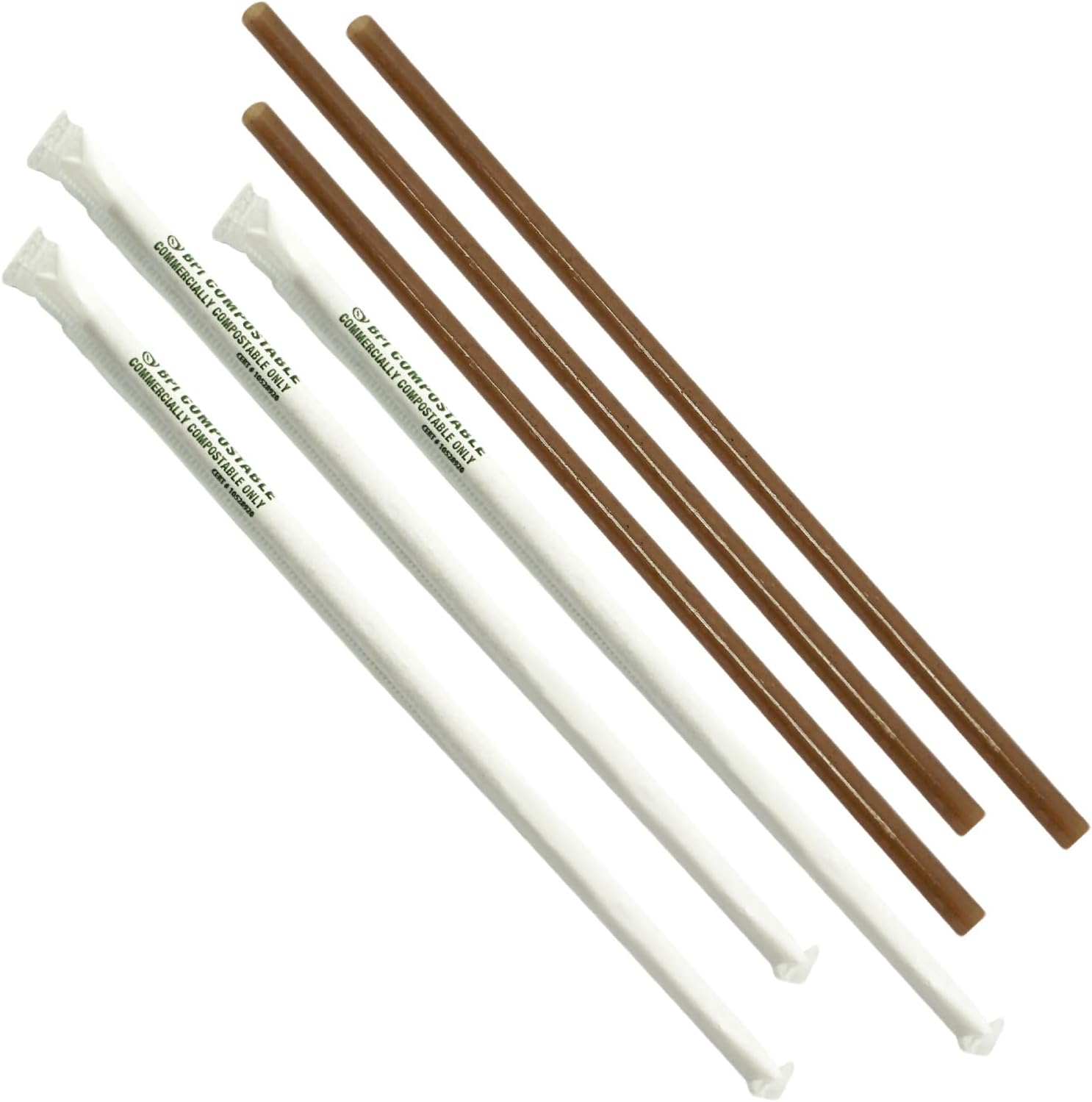 Agave Straw 8 Inch | Individually Wrapped | Biodegradable | by Dasher's Spice & Beans | 500 Count