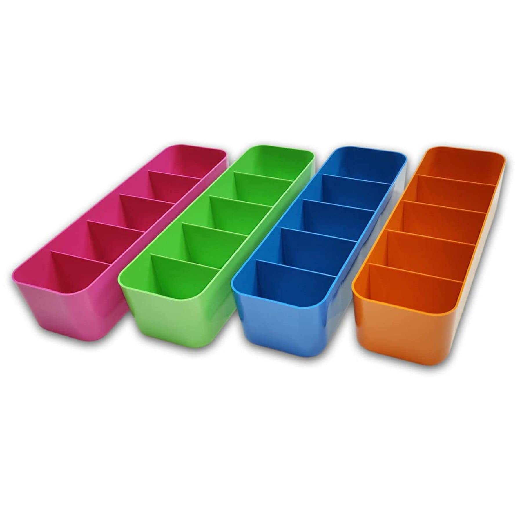 Smart Home Mart Multipurpose Plastic Drawer Organizer Use for Socks/Handkerchief/Underwear Storage Box/Closet Organizer Drawer Divider (4 Pcs) (Multicolour)