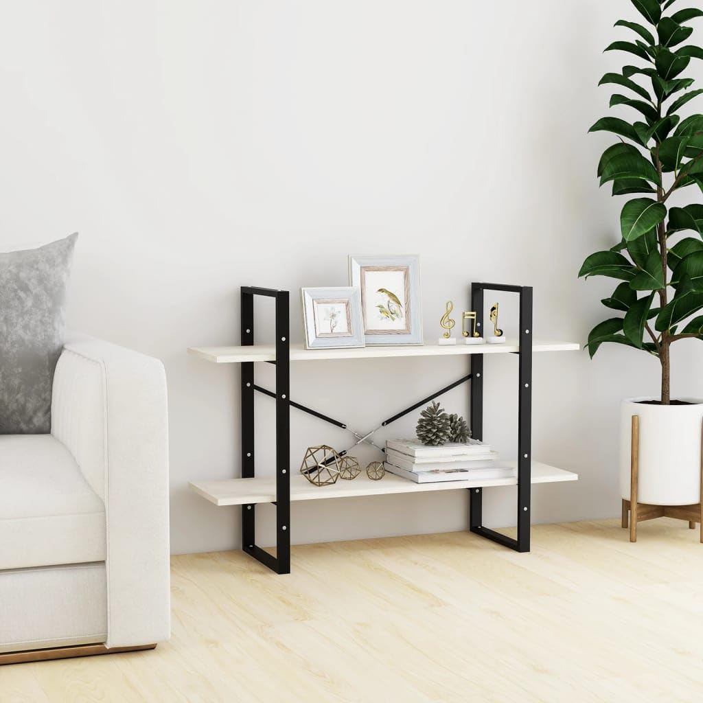 Bücherschrank Kiefer Massivholz 100x30x70 cm, Bücherregal mit 2 Ablagen in Weiß, Standregal für Bücher und Dekoration, pflegeleicht mit feuchtem Tuch
