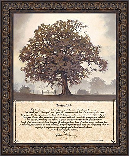 Home Cabin Décor Living Life by Bonnie Mohr 20x24 Life is A Journey Inspirational Quote Tree Framed Art Print Picture