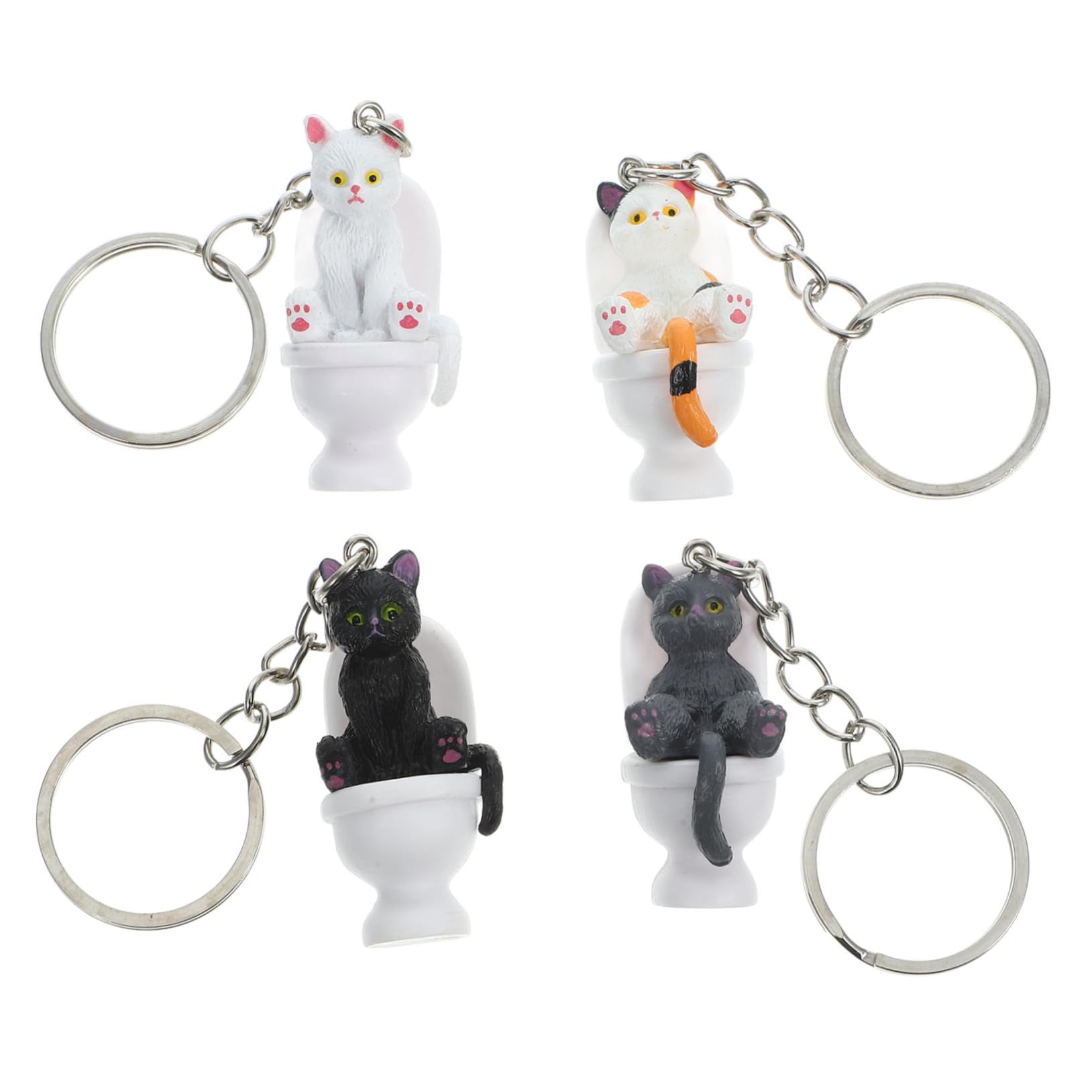 Alasum 16piezas De Gato De Inodoro Kawaii De Colgante Decorativo Para Mochila Llaveros De Dibujos Animados Divertido Para Cumpleaños y