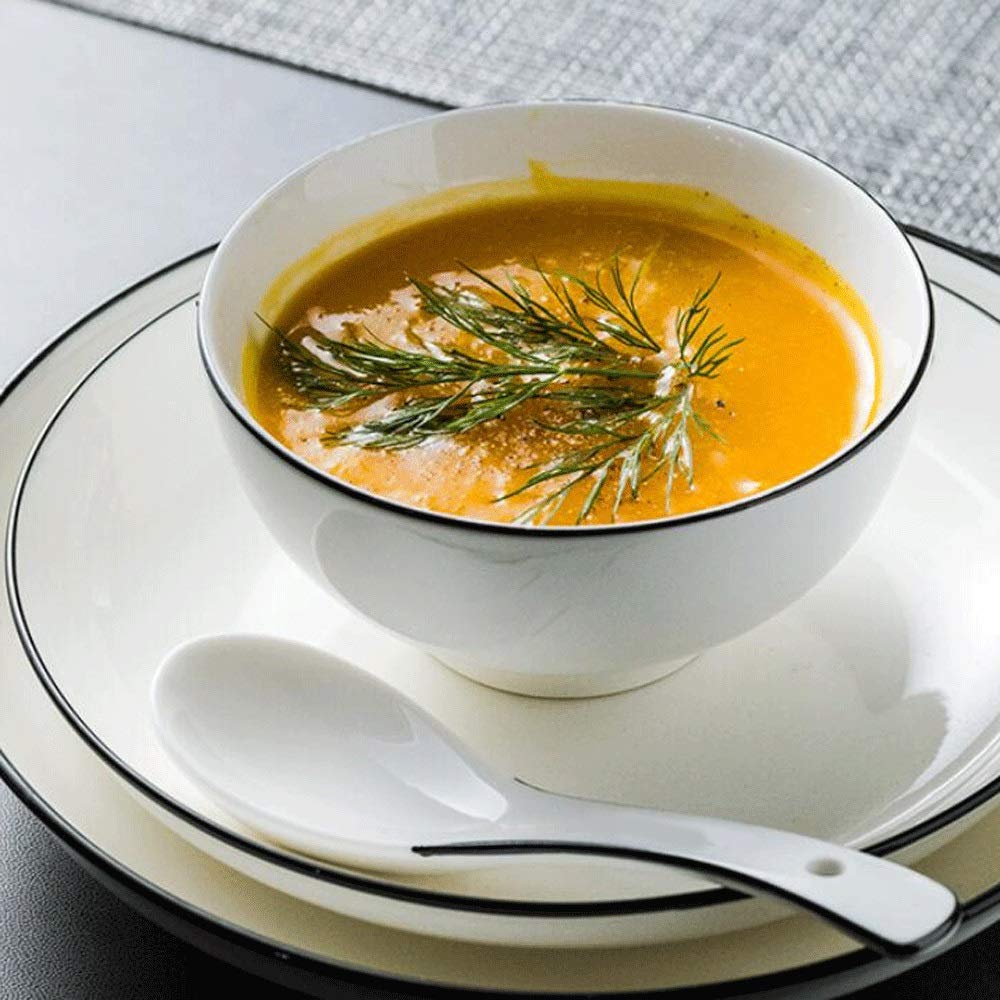 Ensaladera Cuencos de arroz de cerámica de 4 piezas for comer cuencos creativo hogar pequeño fideos sopa de fideos cuenco pequeño restaurante restaurante conjunto 11.5 * 6 cm pequeña capacida
