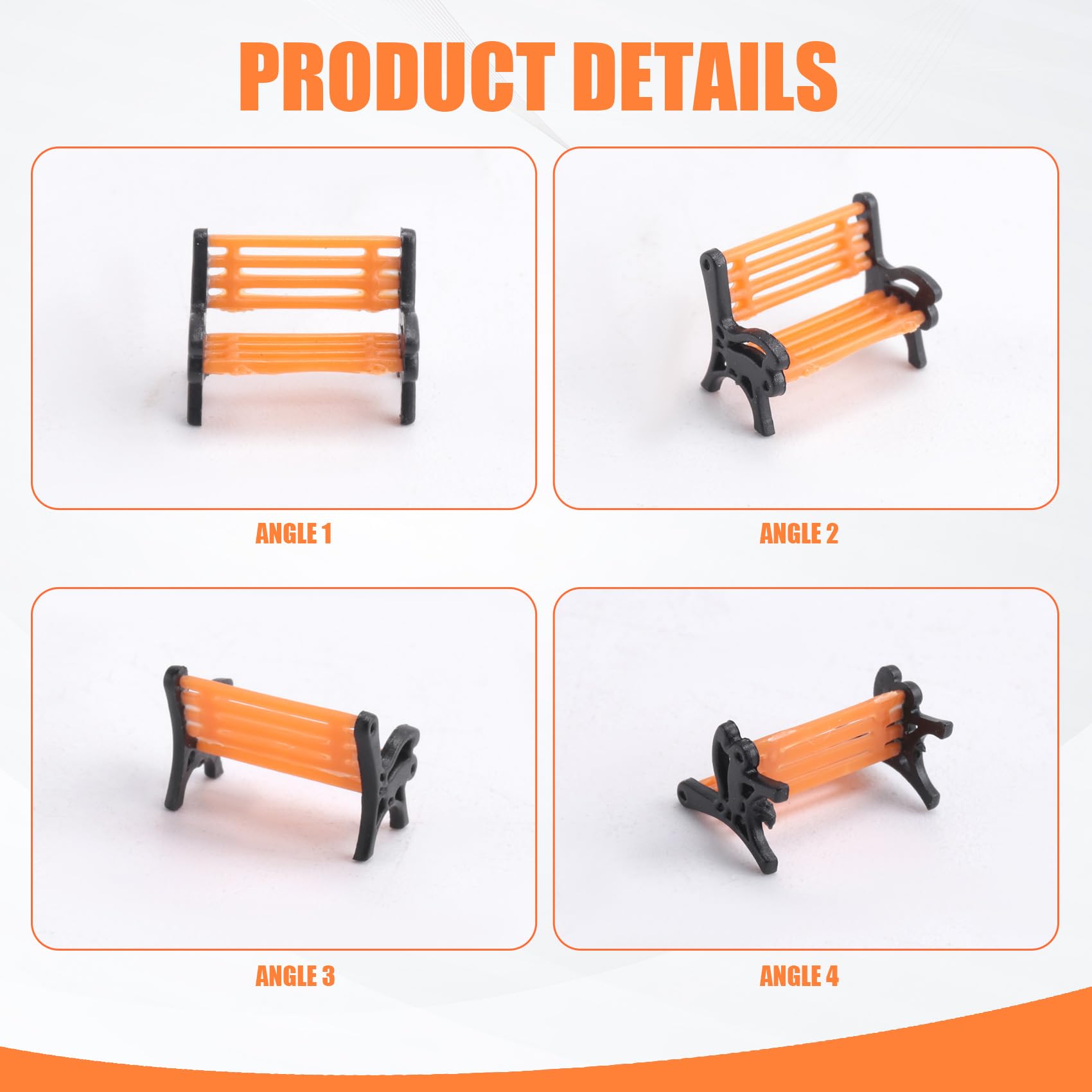 NIZEAMI 10Pcs Model Train HO N O Scale 1:150 Bench Chair Model Settee Street Park Layout Plastic Crafts,Garden/Railway Layout - Image 4