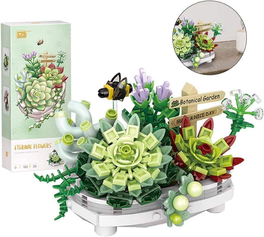 LUFEIS Bloques de Construcción para Bonsái, Manualidades Construcción Adulto, Ramo de Flores Artificiales, 426 Bloques de Construcción, Adecuado para Habitaciones, Escritorio, Colección Botánica