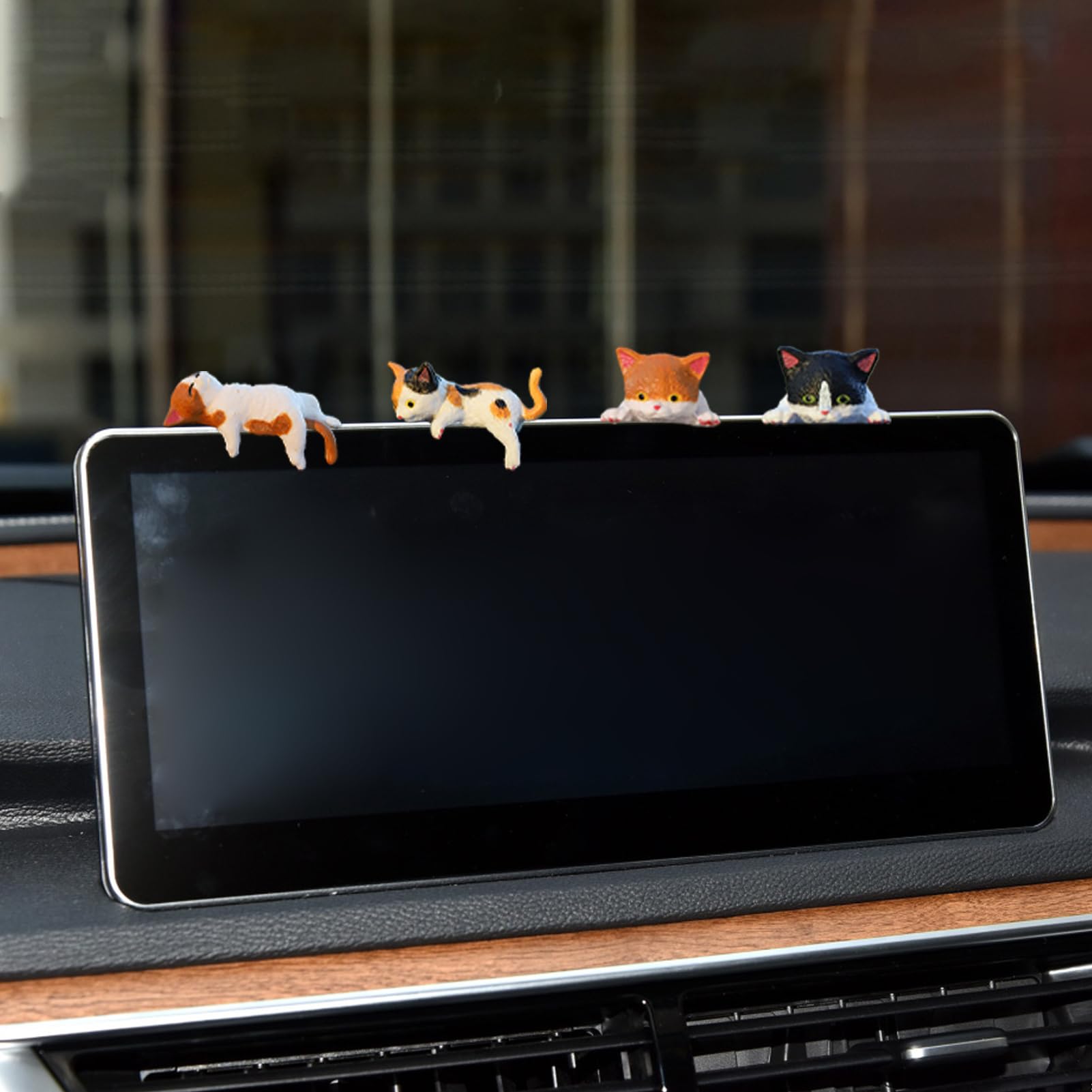 Mini Ornements De Chat En Résine Fabriqués À La Main 12PCS Décoration De Tableau De Bord De Voiture