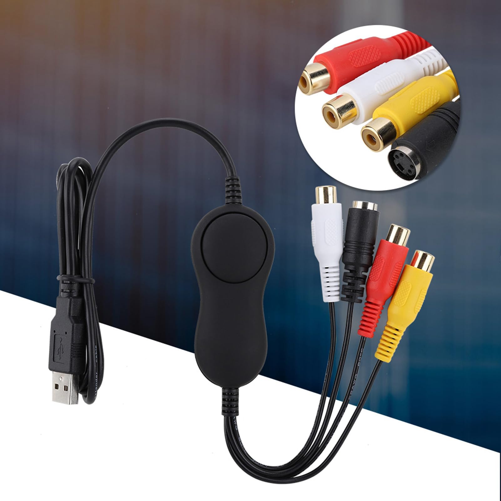 Topiky Karta do przechwytywania gier, na USB 2.0 analogowy adapter do chwytania wideo 1080P HD rejestrator kompatybilny z systemami dla Mac, dla Linux