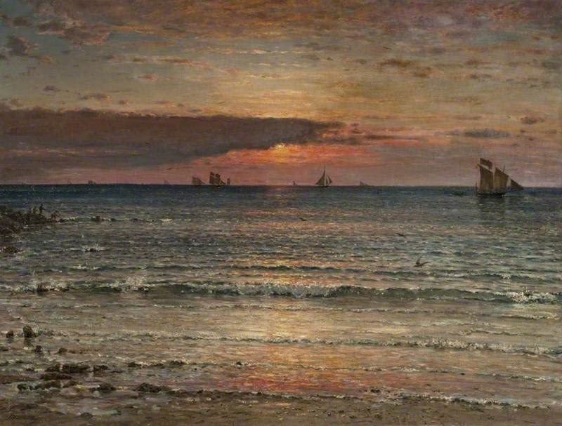 Coucher de soleil Jules Masuré tableau de salon élégant 60x90