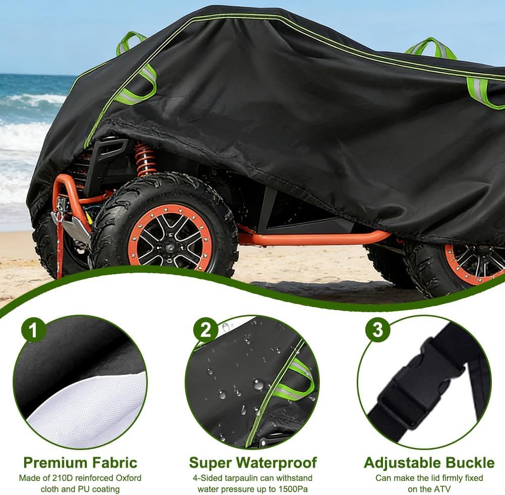 Housse Quad pour Kymco MXU 700 DX 2005-2021 2022 2023 2024 2025 2026+, Bache Moto Exterieur Étanche, Oxford ATV Bâche Protection Pluie et Neige Quad Accessoires,A/Green