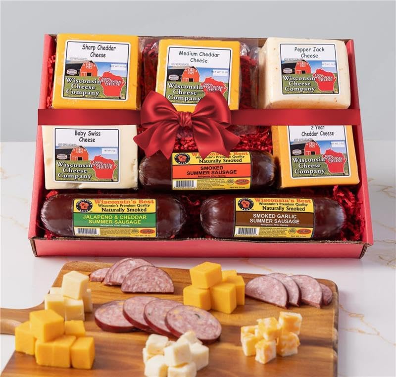 Wisconsin Cheese Company - Wisconsin Elite Cheese & Sausage Valentine's Day Gift Box | Huge Gift Box | Perfect for Parties, Charcuterie Boards, and Holiday Gifts