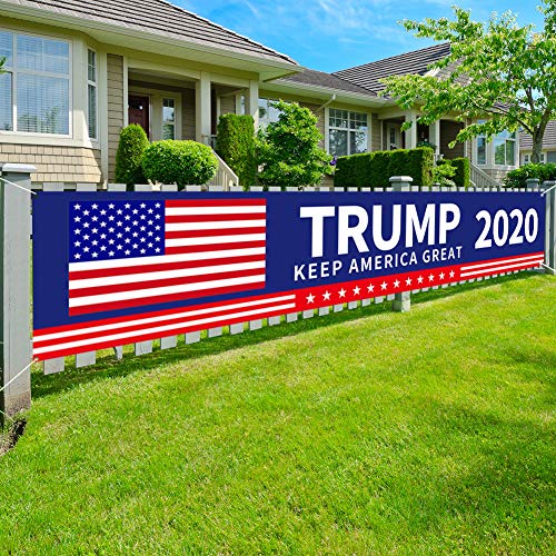 BAODLON Large Trump 2020 Flag - Keep America Great Banner Outdoor Decorations - Donald Trump for President 2020 Banner Sign - Yard, Advertising, Outdoor & Indoor Hanging Decor - 98" x 18"
