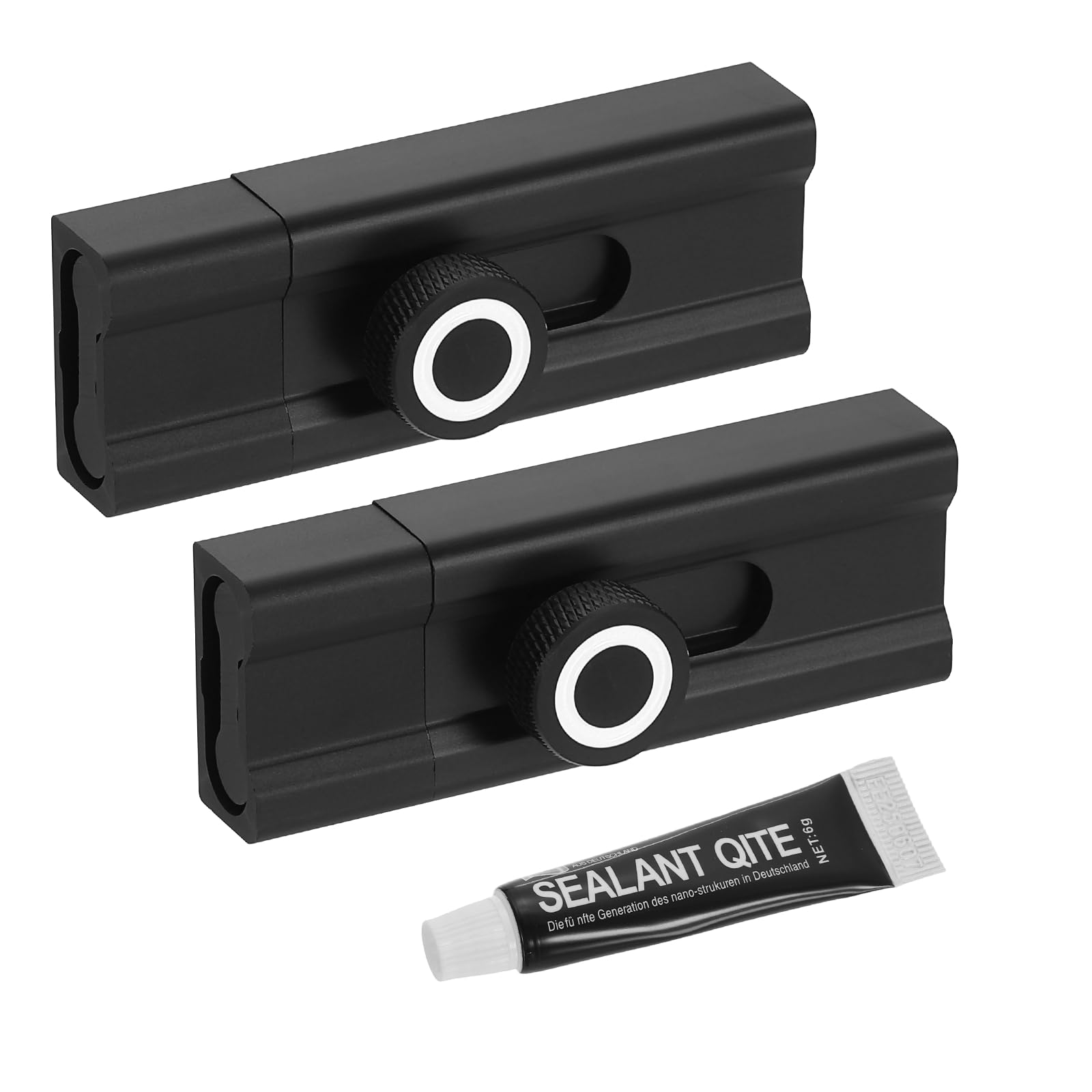 sourcing map 2Pcs Slide Lock, 3 Inch Adhesive Security Barrel Slide Bolt Latch, Aluminum Alloy Sliding Bolt Locks for Flush or Recessed Doors, Screen, Window, Patio Doors, Black