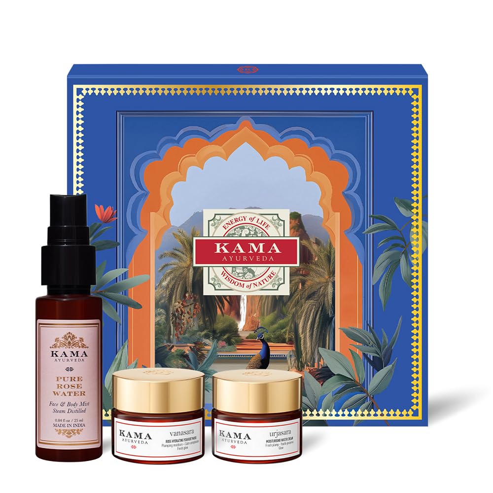 メイク道具・化粧小物 kama ayuveda Kama Ayurveda Replenish & Restore Gift Set | Set of 3 : Amazon.in