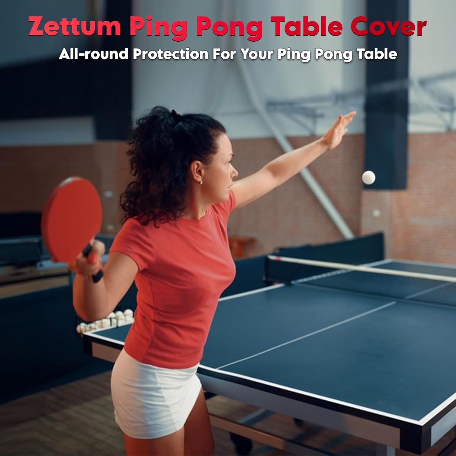Zettum Copertura per Tavolo da Ping Pong 188 L x 155 H CM, 600D Oxford Telo Protettivo per Tavolo da Ping Pong Impermeabile & Resistente, Copertura per Tavoli Pieghevoli e Piani