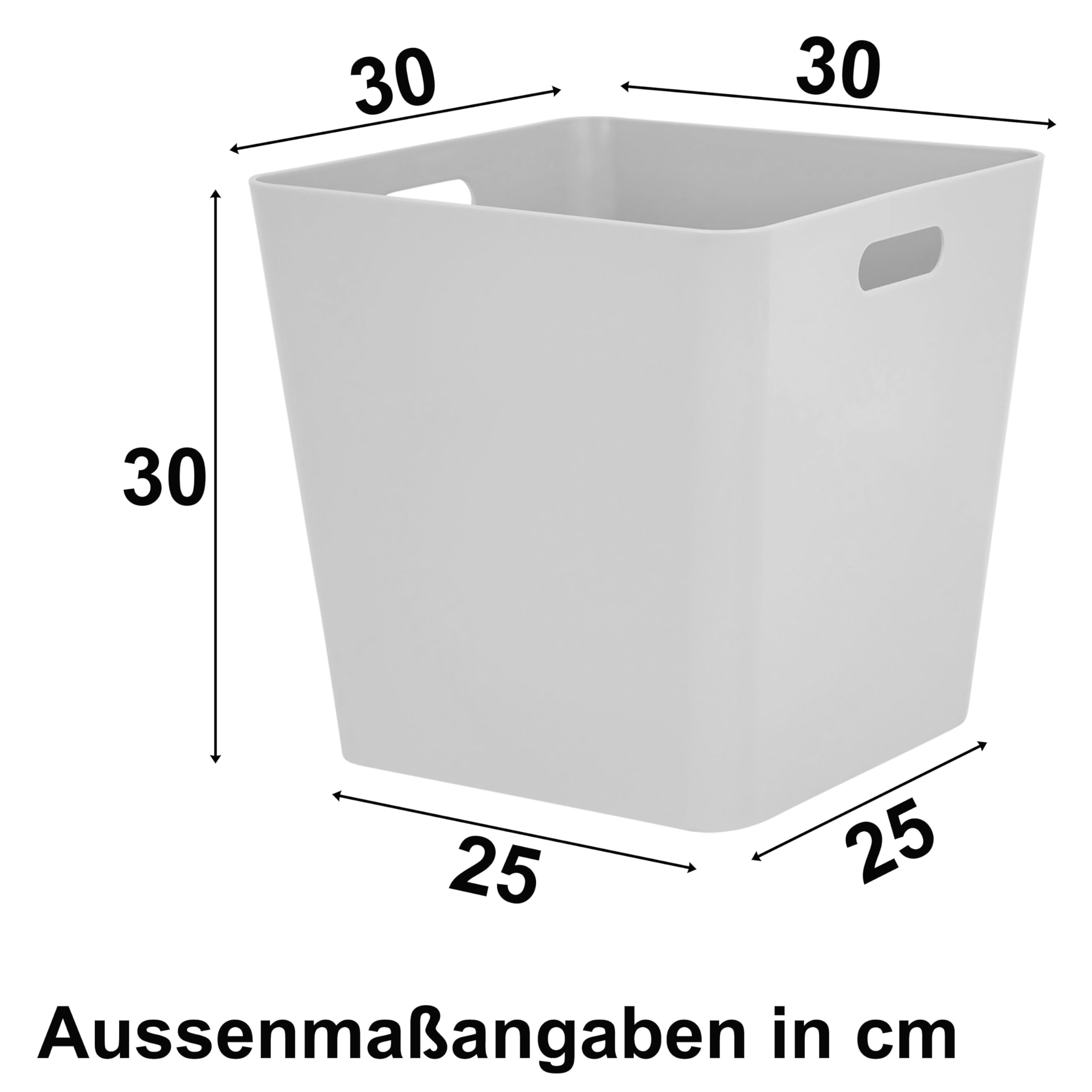 3 x Ordnungsbox Beschriftungsclips 30cm hoch grau 30x30cm Kunststoff Bad