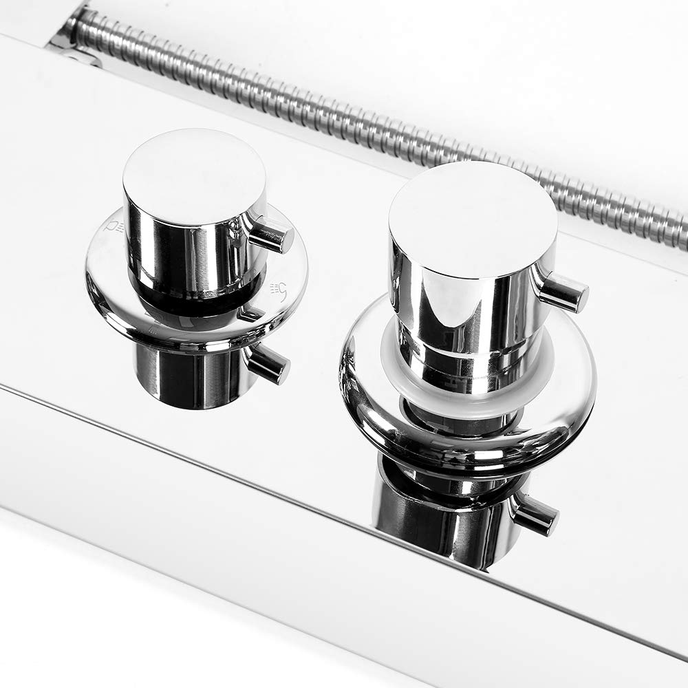 Columna Ducha Columna de Hidromasaje con Grifo Acero Inoxidable Panel Duchas Set Ducha Sistema Duchas de Baño,15 * 47 * 130 cm