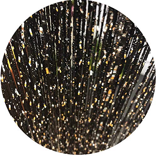 Duosuny 39x78 Inch Door String Curtain Rare Flat Silver Ribbon Thread Fringe Window Panel Room Divider Cute Strip Tassel for Wedding Coffee House Restaurant Party Parts (Pack of 2 Black)