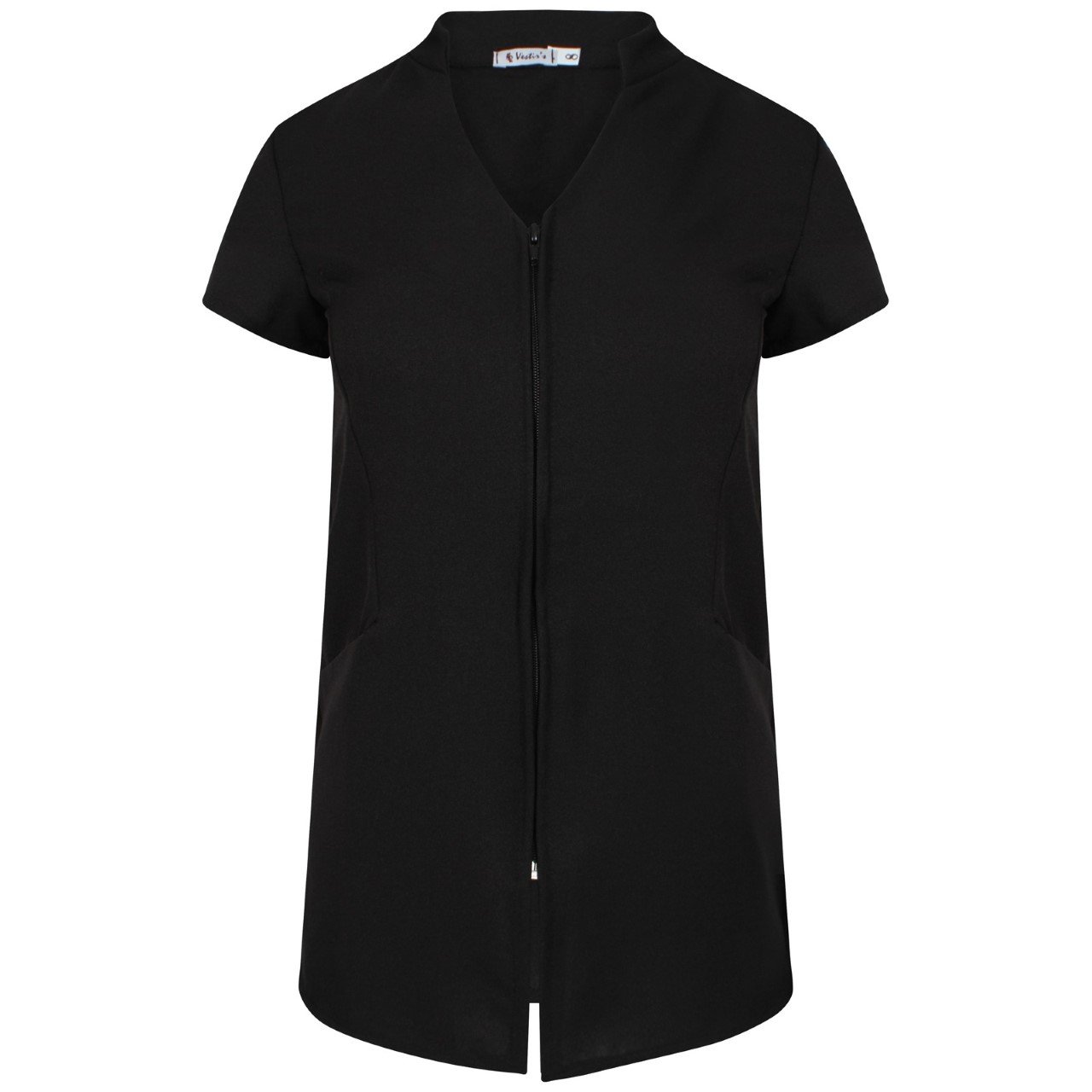 Vestirs Women's SPA Beauty & Hair Salon/Hairdressing Beautician Therapist Tunic ZIP0 (12, Black)