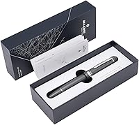 Vista 2 de Majohn P136 Pluma Estilográfica de Pistón con Plumín Fino con Caja, Juego de Pluma de Escritura de Resina Gris