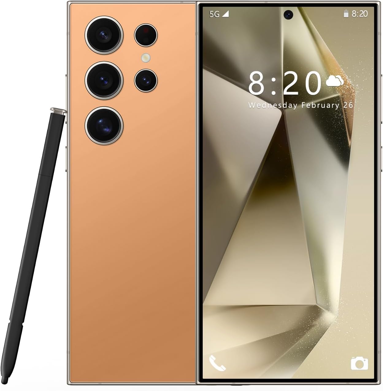 iMok Smartphone S24 Ultra Dual SIM 256GB ROM + 8GB RAM 5000mAh Unlocked 4G Cell Phone Global Version (Titanium Gold)