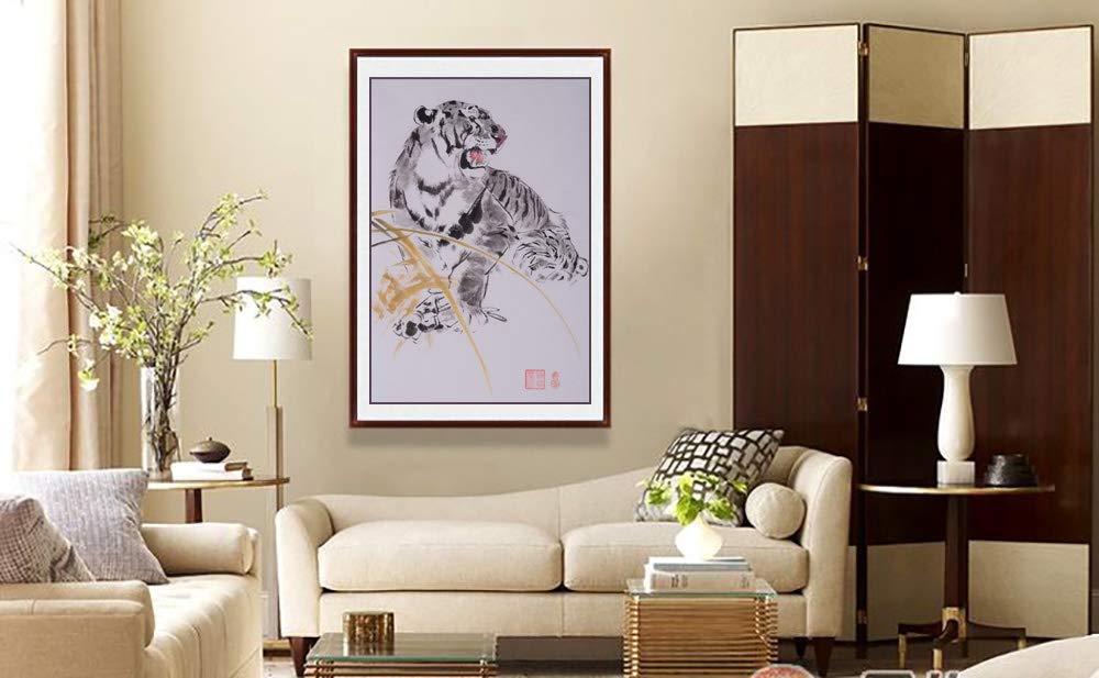 Amazon.co.jp: 中国画 トラ 虎 絵画書画水墨写意水彩古典動物純