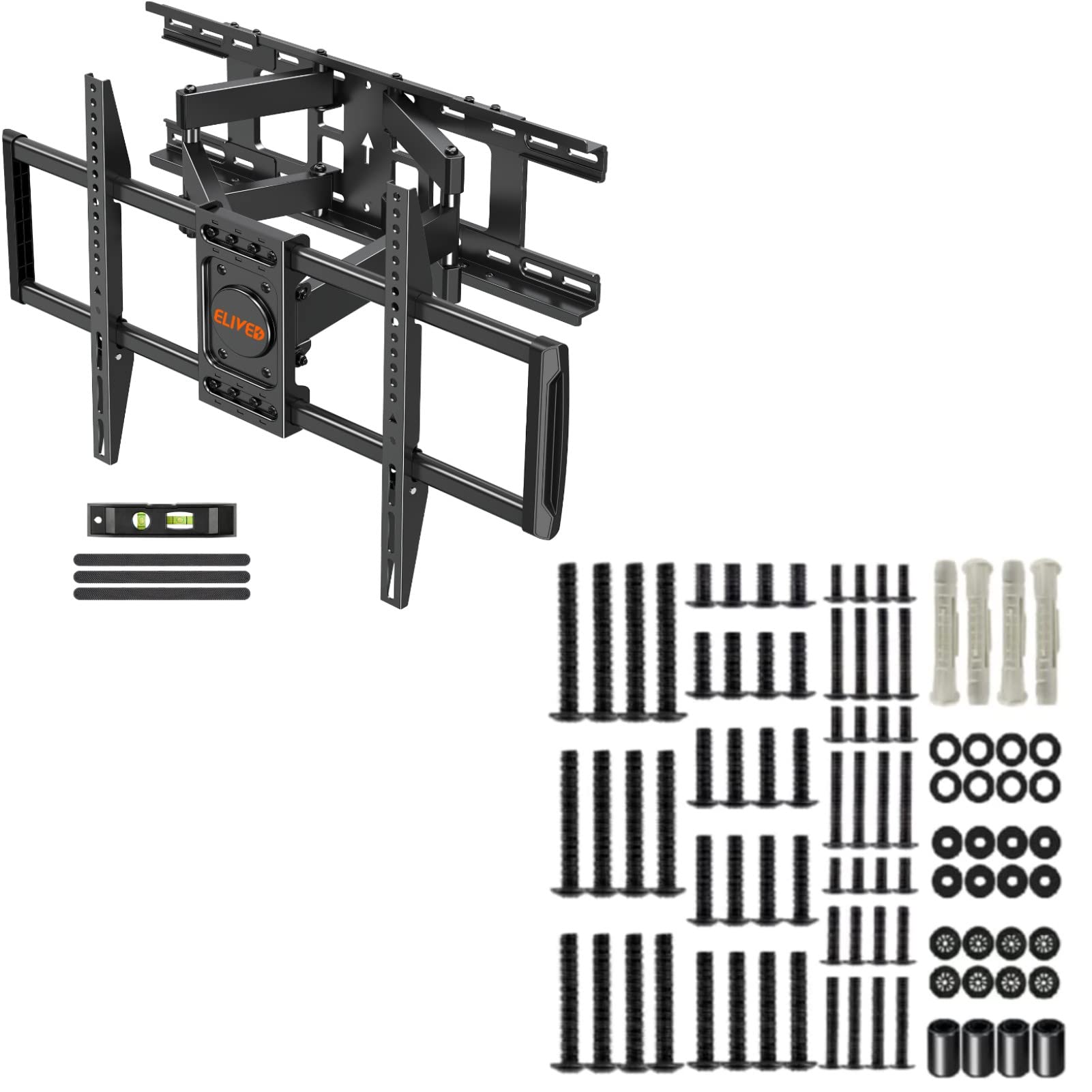 Full Motion TV Wall Mount For 37-86" TVs - Swivel, Tilt & Extend Up To 16.6" From Wall