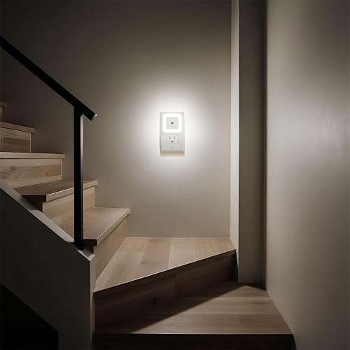 Miniatura 8 de Luz nocturna LED blanca de 0.5 W con sensor de atardecer a amanecer, paquete de 6  Diseñado para dormitorio, baño, escaleras, cocina