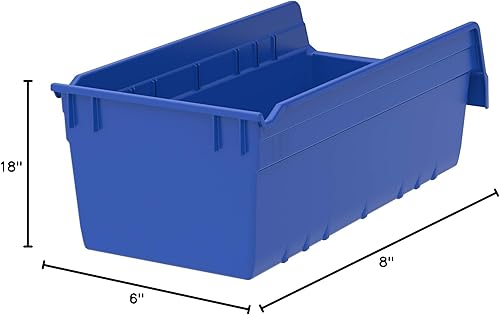 Miniatura 9 de Akro-Mils 30088 ShelfMax - Caja de almacenamiento de plástico, (18 x 8 x 6 pulgadas), azul, (paquete de 8)