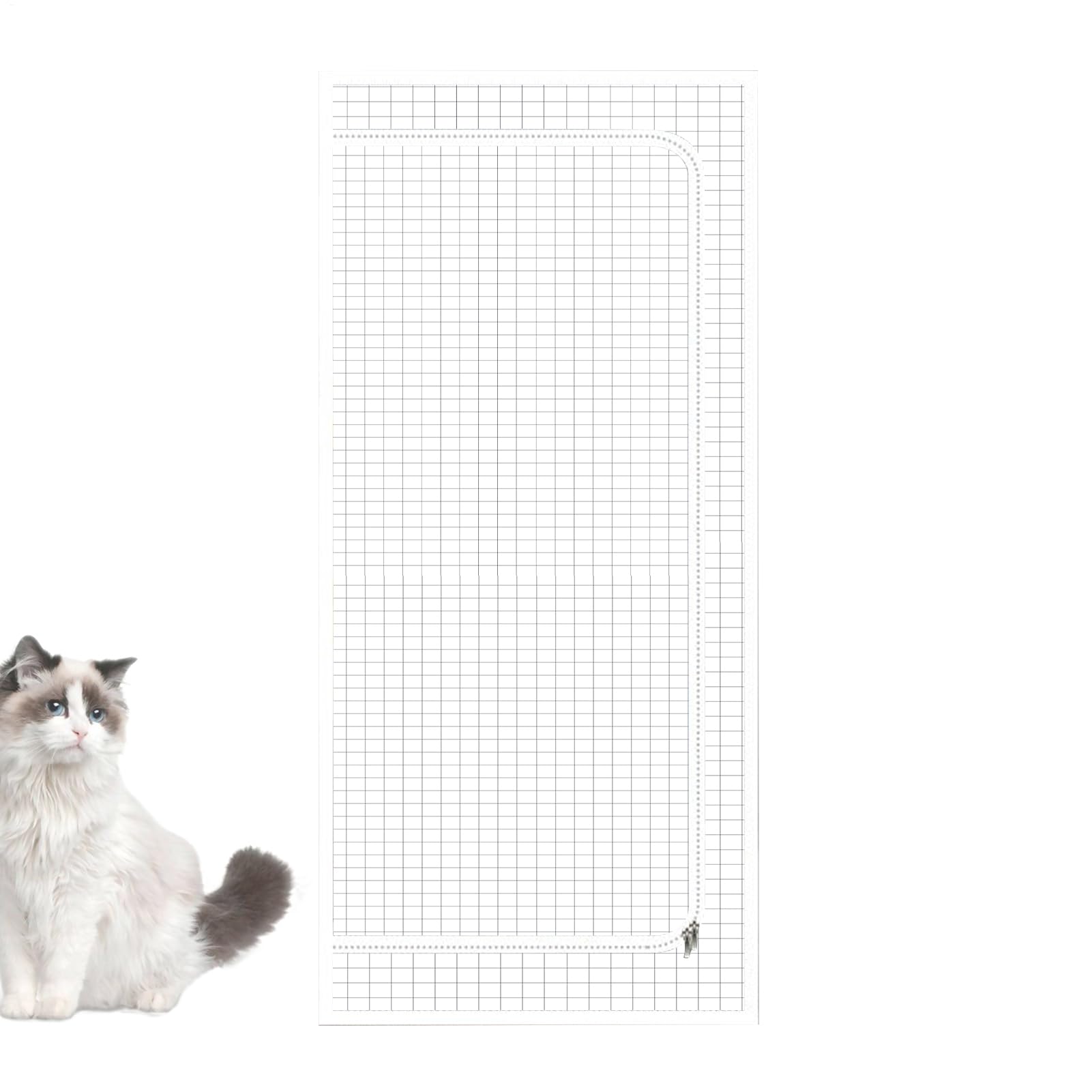 70 x 200 cm PC-Katzenschutz-Türbarriere für den Innenbereich, Anti-Kratz-Mesh-Türen, verdicktes Innennetz mit Reißverschluss, mit Zubehör-Set, Haustierzubehör für Wohnzimmer, Küche, Schlafzimmer
