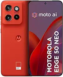 Smartphone Motorola Edge 50 Neo 5G - 256GB 16GB (8GB RAM+8GB Ram Boost) 50MP Sony Camera Moto AI Ultrarresistencia militar - Poinciana Vegan Leather