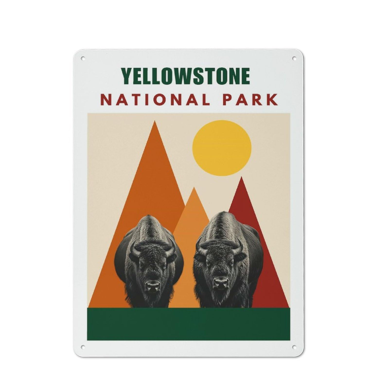 Junmoney Style-20 Yellowstone National Park Mid Century Collage Art Decorative Tin Sign 40X30cm, Old Fashioned Vintage Wall Decor For Lounge, Study, Pub Or Wall Gallery