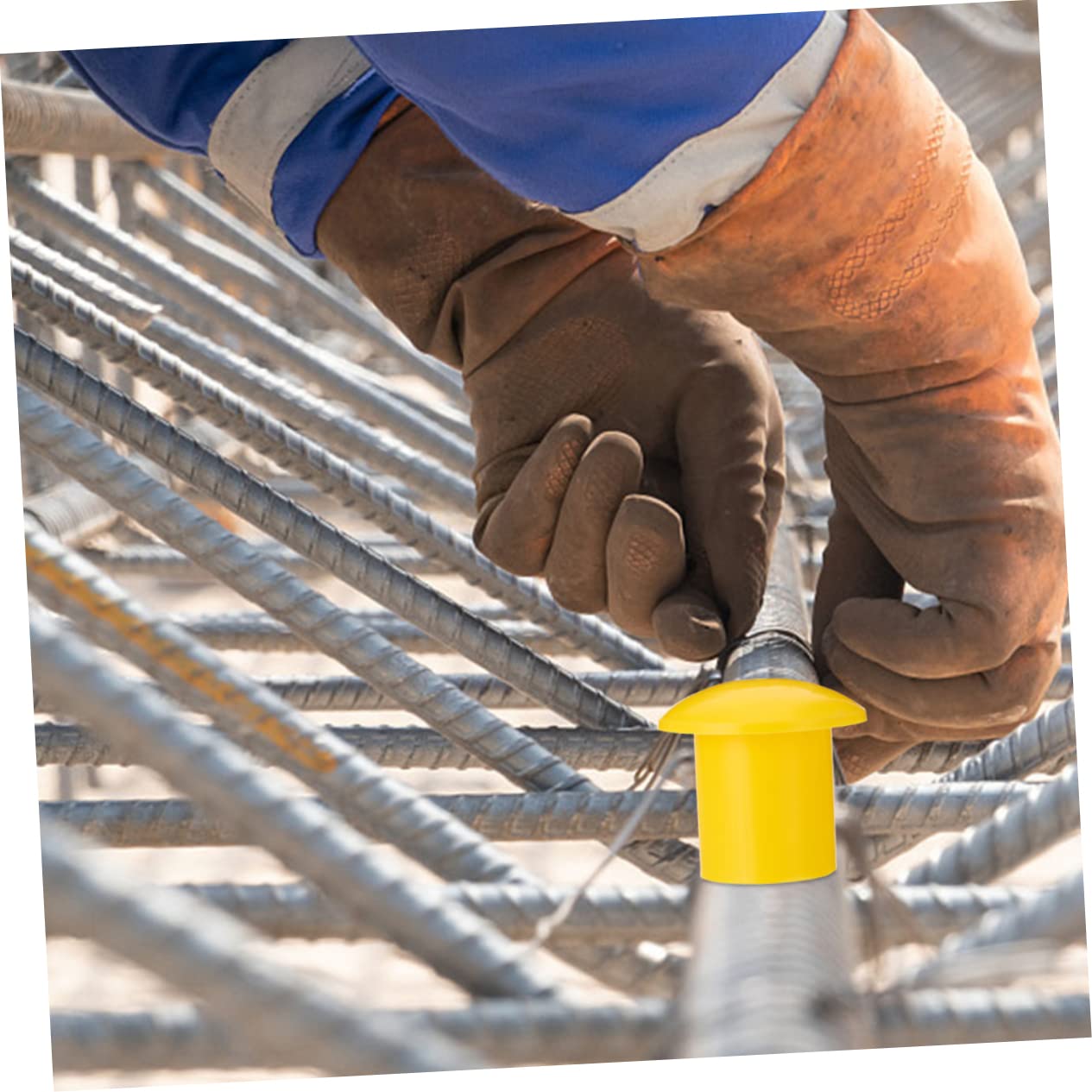 Capuchon de Sécurité pour Barres D’armature Jaune 10-32, 60 Pcs
