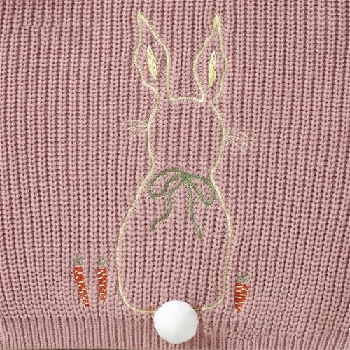 BILIKEYU Baby Toddler Girls Sweater Cute Bunny Long Sleeve Ribbed Knit Pullover Tops Fall Winter Warm Shirts3