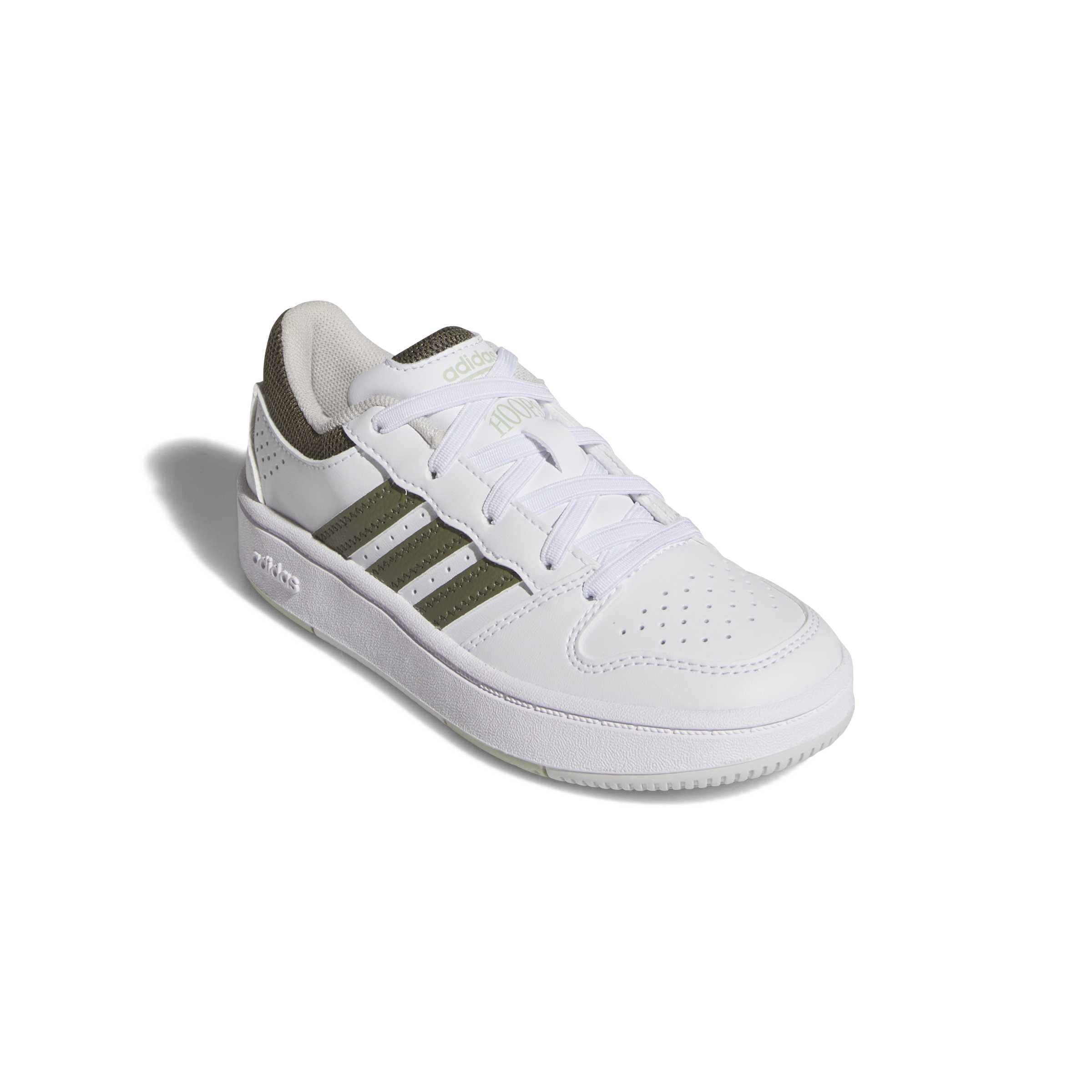 adidas Uniseks - dzieci Hoops Classic Shoes, ftwr white/olive strata/halo green, 30 EU