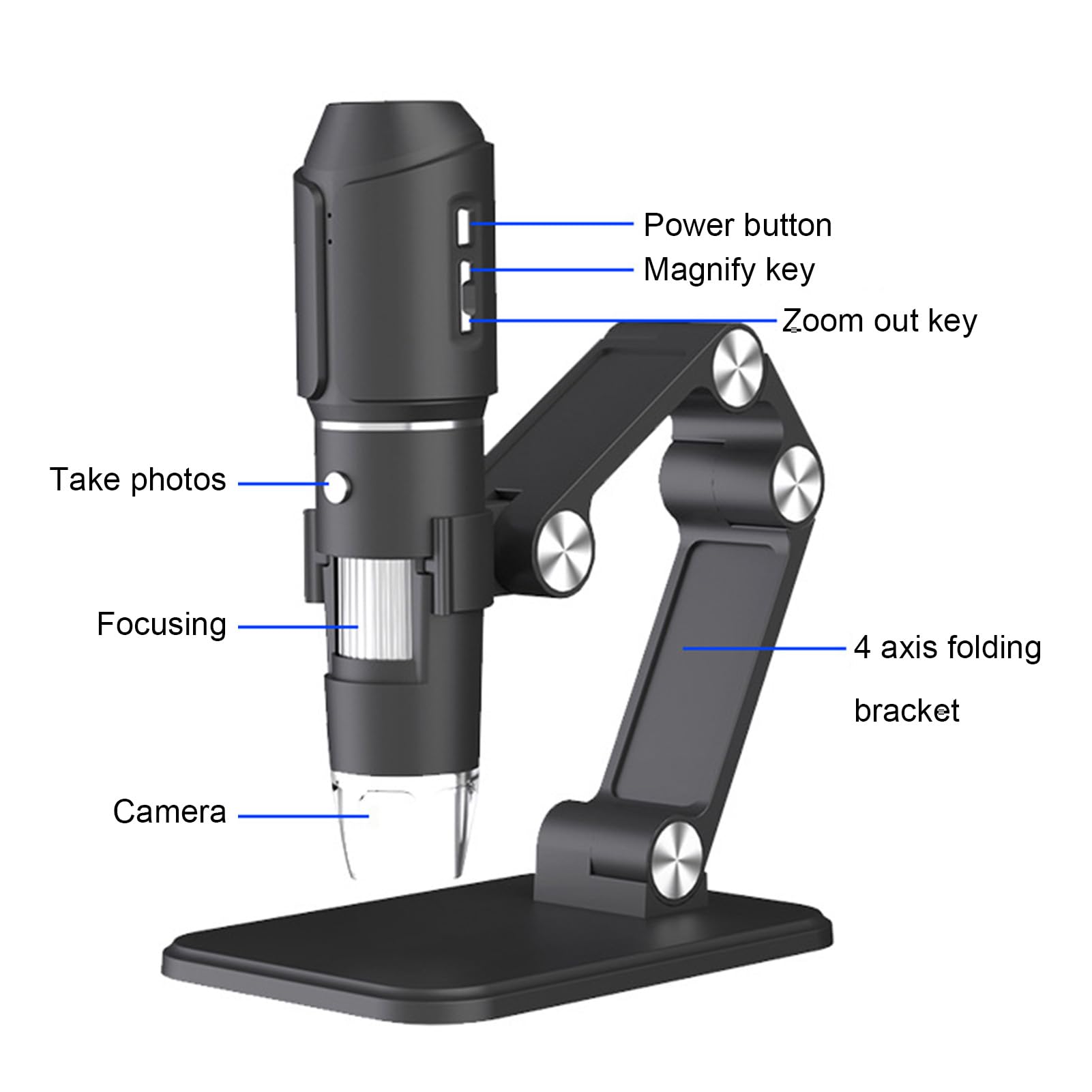 VBESTLIFE Tragbares Digitalmikroskop von WiFi 50x - 1600x Vergrößerung mit 2MP -Kamera, 8 LED -Leuchten Handheld USB Magnifier Kompatibel mit Smartphone -Computer