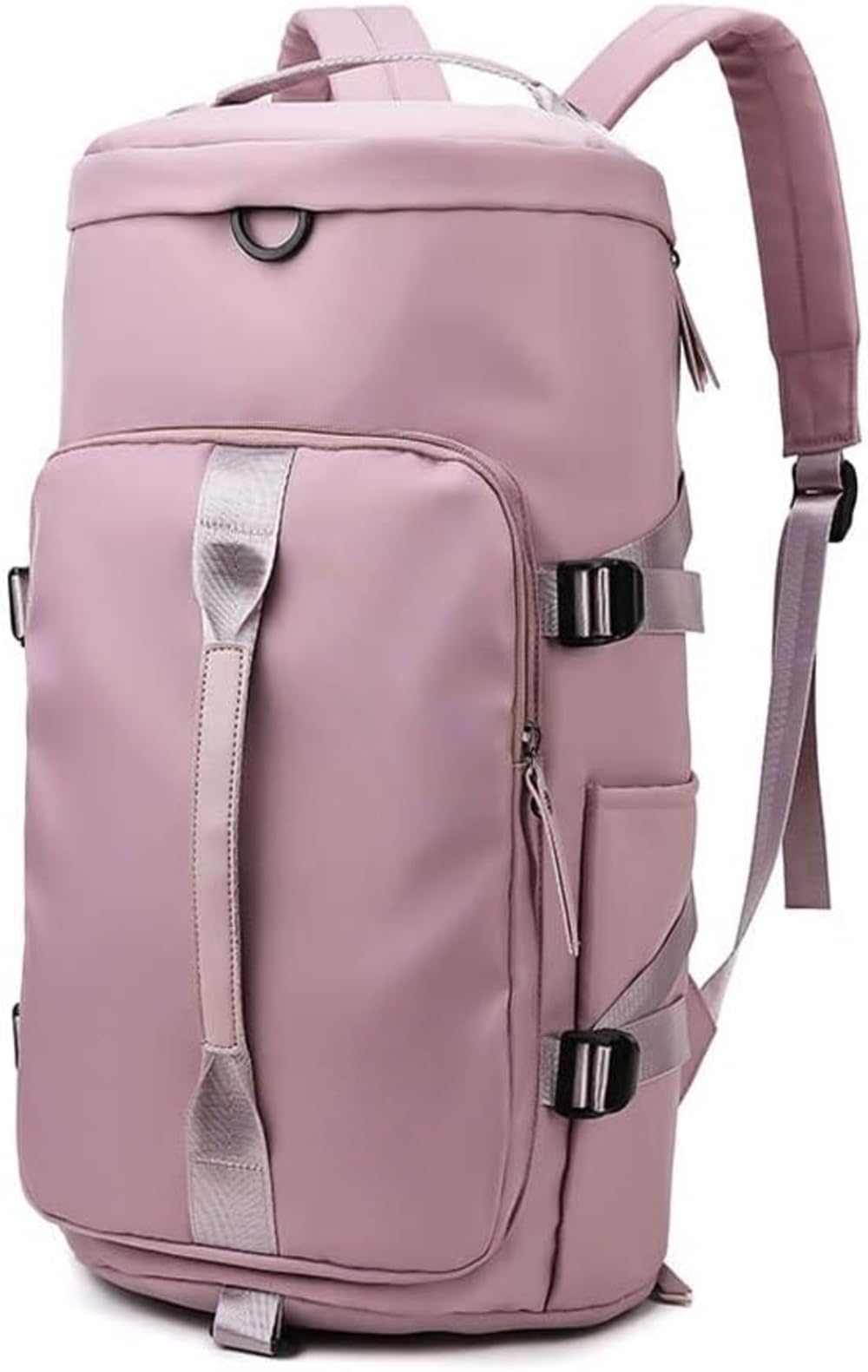 44L Polyester Gym Duffel Shoulder Bag for Women Men for Sports, Waterproof Dufflebag with Shoe and Wet Clothes Compartments Travel Backpack Workout Carry On Weekender (Pink);