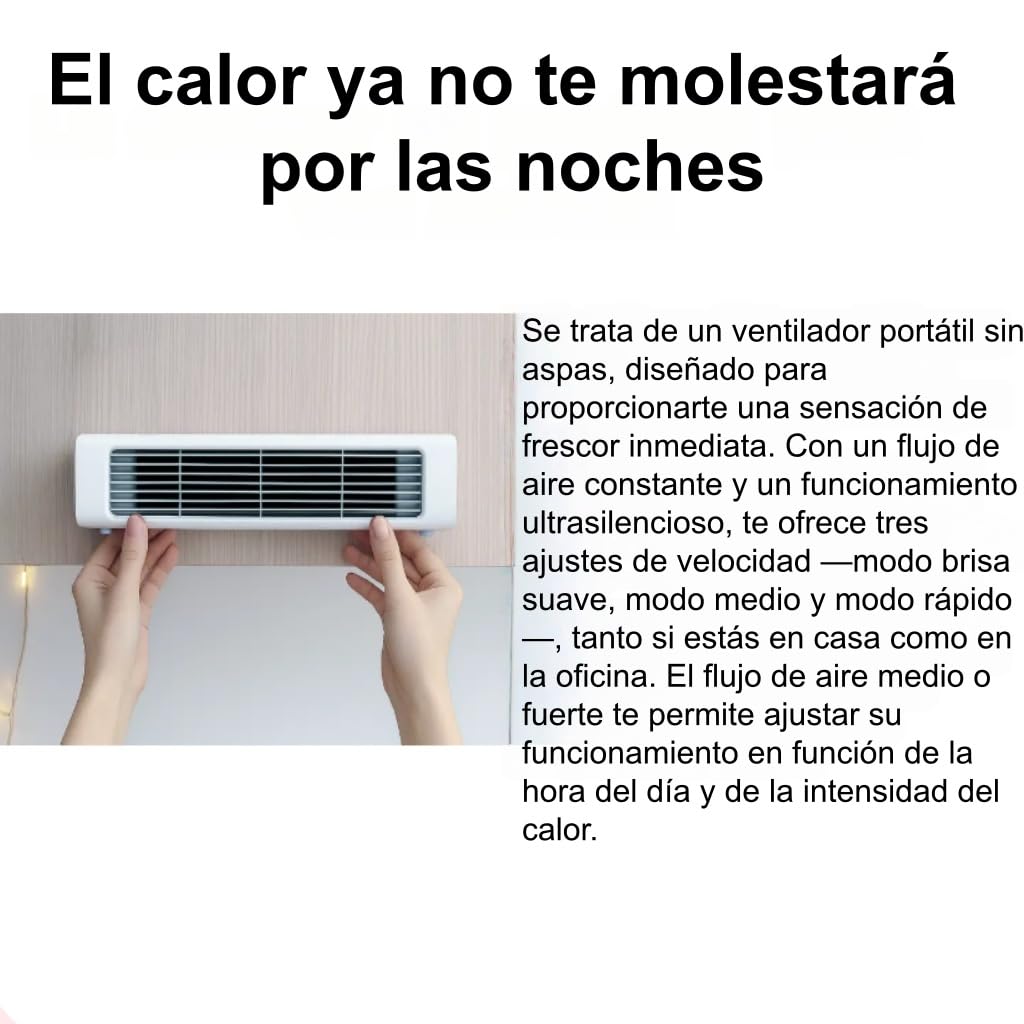 MEIION Breezamax Ventilador, 3 velocidades de ventilación, para colgar en la pared o colocar sobre una mesa