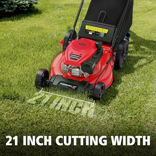 Image of PowerSmart 21 inch 2-in-1 Push Lawn Mower, 144cc Engine,Mulching, Bagging, High Wheels, Lightweight and Easy Assembly,6 Cutting Height, Lightweight,for Garden Yard