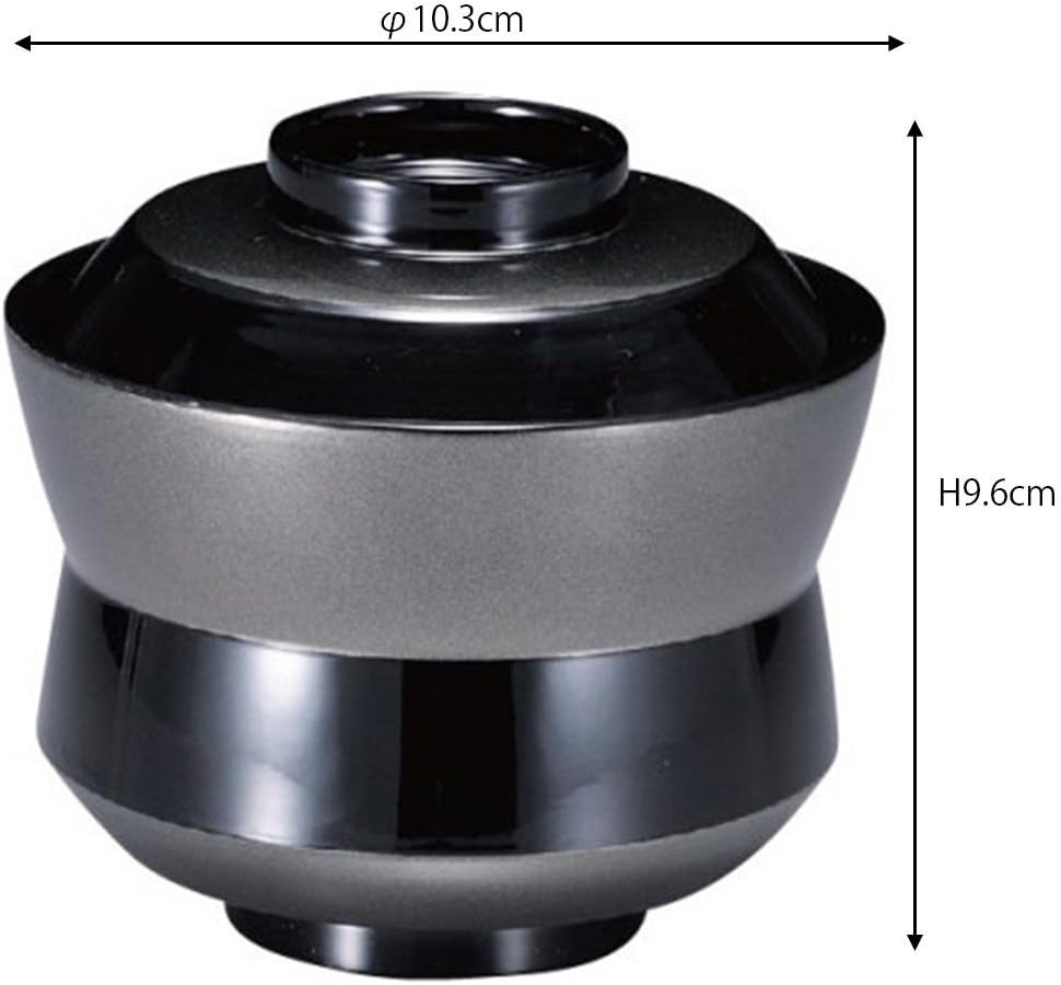 5-219-8 Soup Bowl, Silver, Diameter 4.1 x Height 3.8 inches (10.3 x 9.6 cm), Heat Resistant ABS