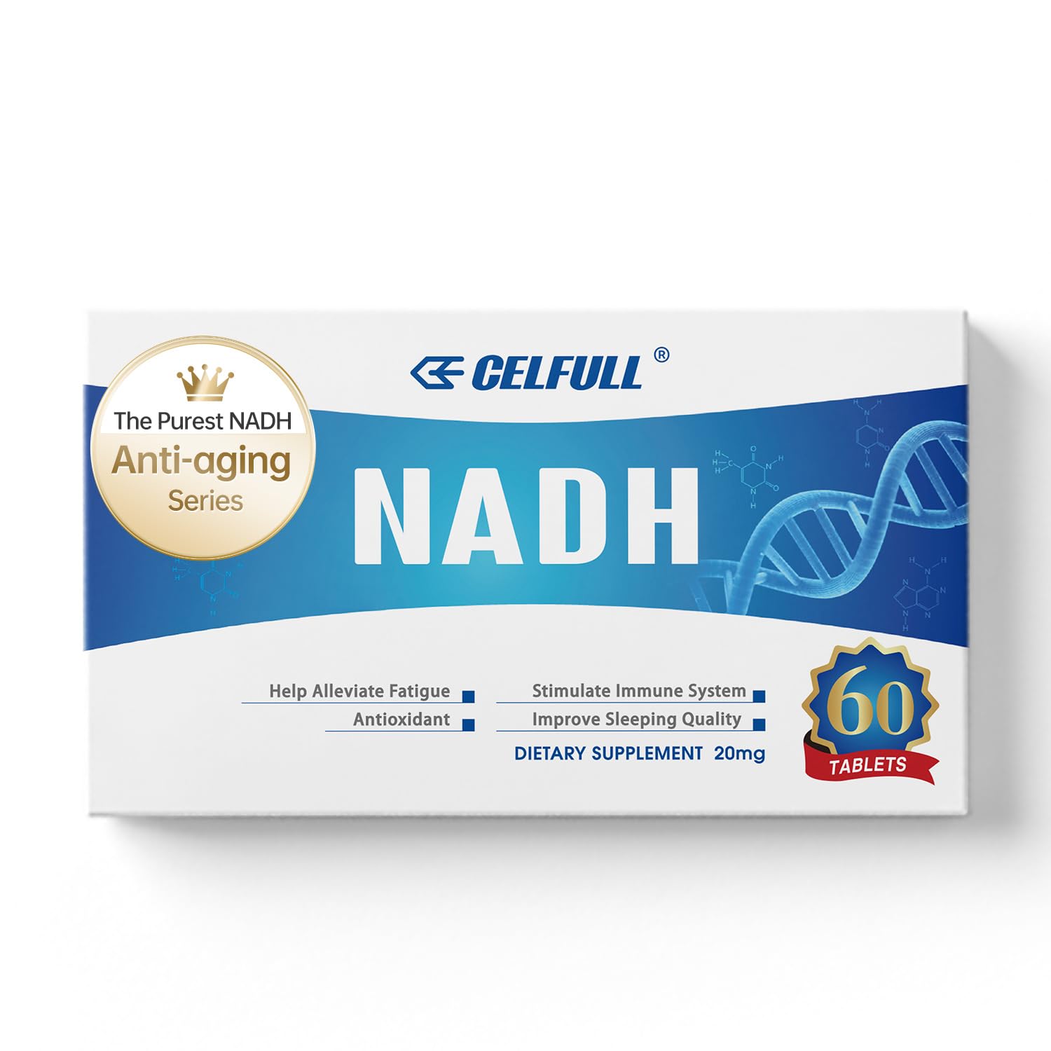 CELFULLNADH Supplement 40mg Enchance NAD+ Supplement for Immune Support Anti-Aging Boost Brain Cognition & Chronic Fatigue Supplements