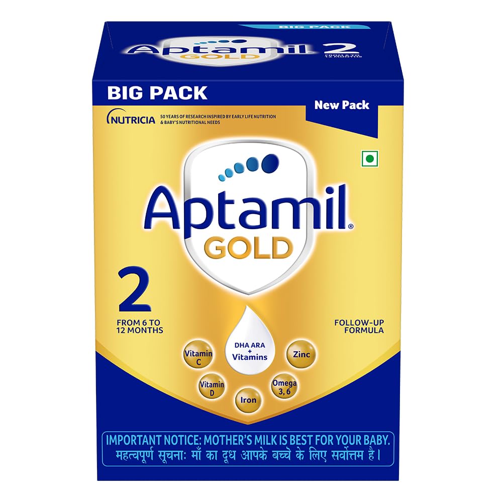 Aptamil Gold Infant Formula Milk Powder for Babies - Stage 2 (6-12 Months) - with Prebiotics and DHA - 1.2 kgs - Large Pack-picture-13