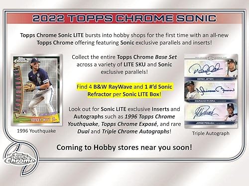 Miniatura 2 de 2022 Topps Chrome Sonic Lite Baseball Hobby Box (16 Packs/4 Cards: 1#'d Refractor)