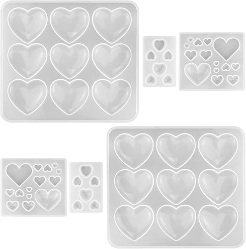 Miniatura 8 de HOVEOX 9 moldes de resina en forma de corazón, molde epoxi en forma de corazón, molde de resina en forma de corazón para hacer manualidades (9)