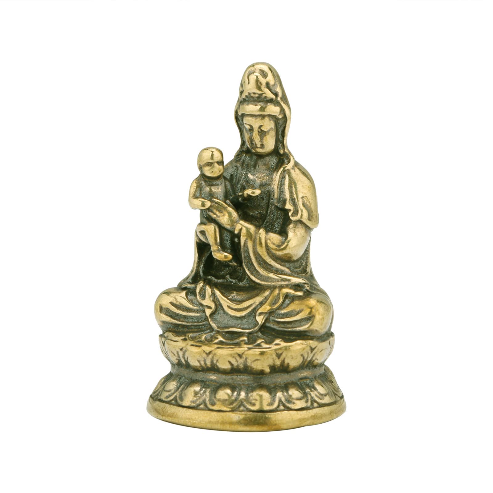 Guanyin en laiton décoration zen chambre et salon avec balancier cuivre