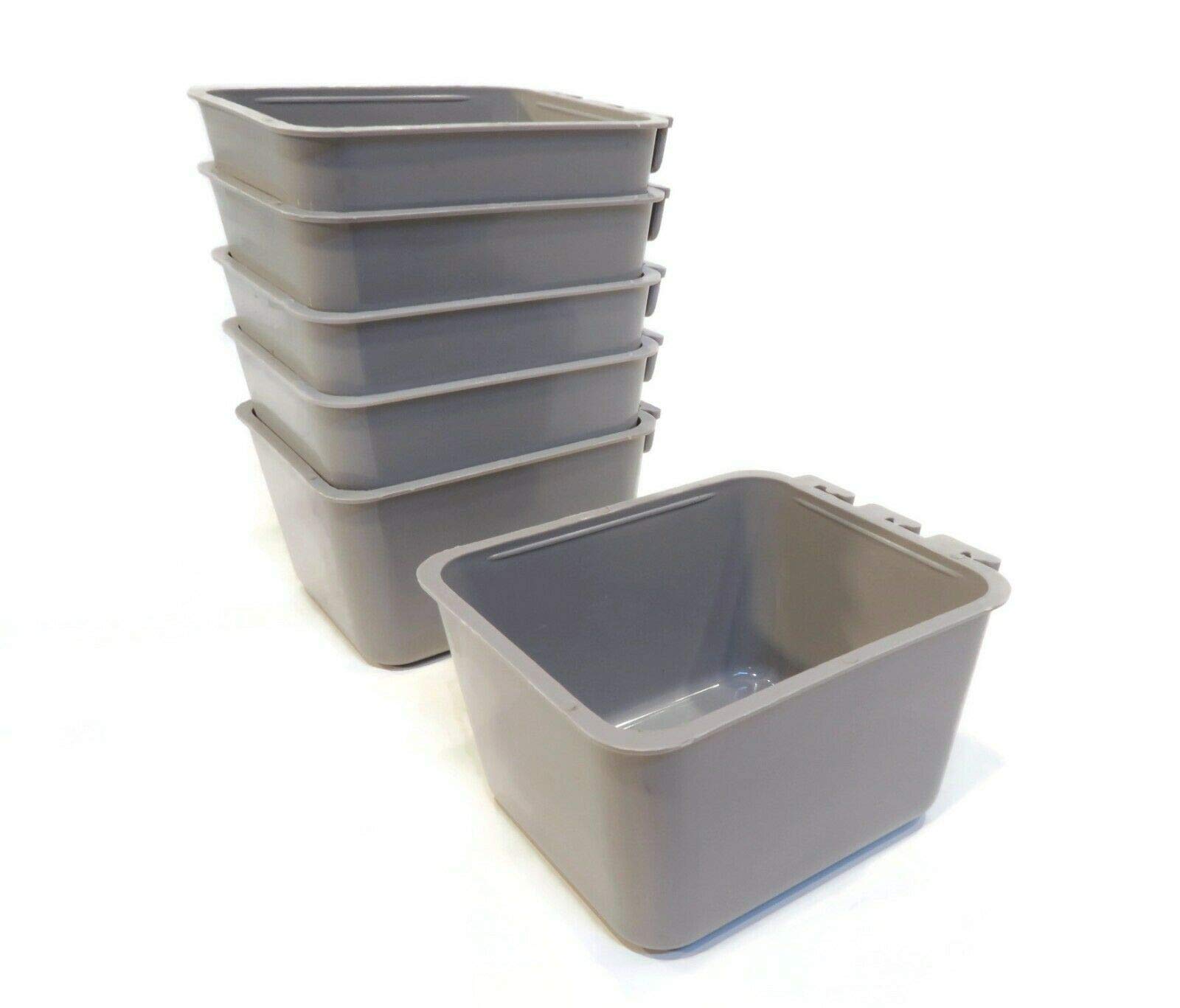 The ROP Shop (Pack of 6) Gray Cage Cups with Shift Lock Design for Caged and Fenced Animals