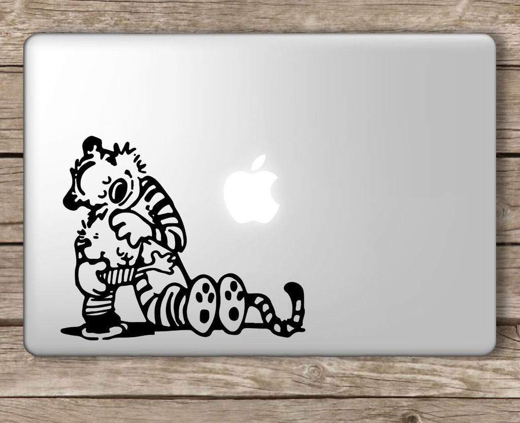 Autoaccessories_deal2018 Sticker Decal Laptop Skin Sticker for Hobbes Hugging Calvin Laptop Vinyl Sticker (Black) (B083FY88ZX) Amazon Price History, Amazon Price Tracker