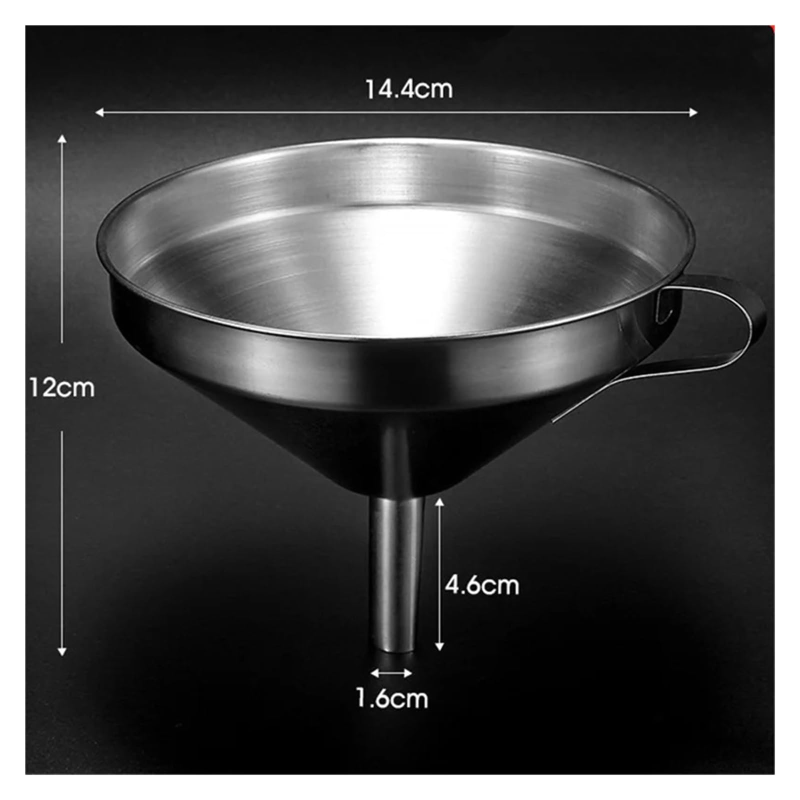 Embudos Embudo de Acero Inoxidable Funcional for Aceite de Cocina, Embudo metálico con Filtro/colador Desmontable for enlatar Utensilios de Cocina.(15cm)