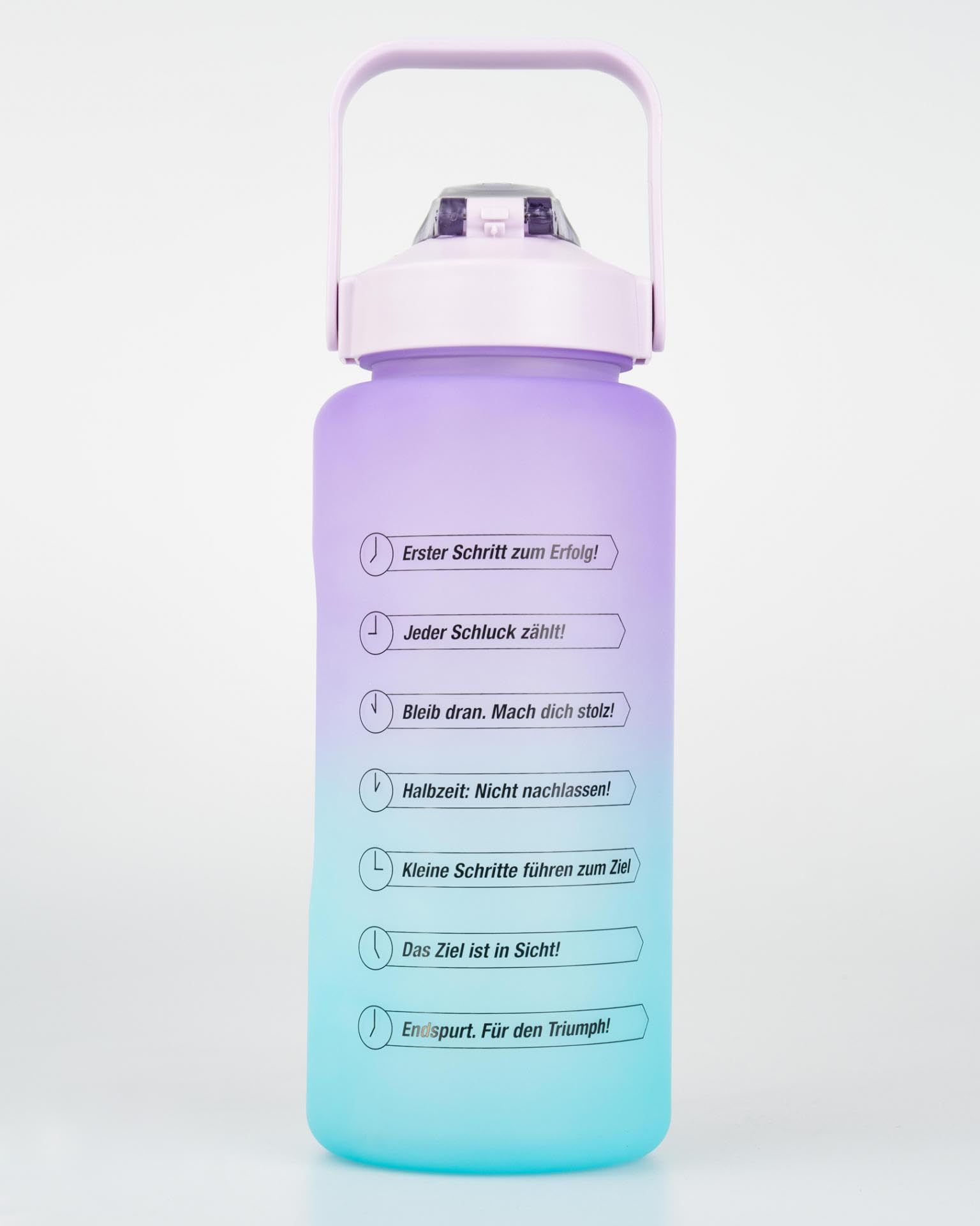 Ieron 2L Wasserflasche Mit Zeitstempel – BPA-frei, Auslaufsicher, Mit Pop-up-Strohhalm, Rosa
