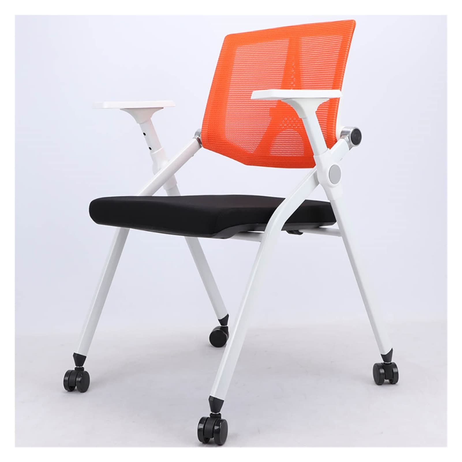 MYUYEE Tablet Arm Chair With Caster Wheels Mesh Guest Nesting Stacking For Office School Classroom Training Conference Waiting Room,Ergonomic Folding Chair With Writing Boa